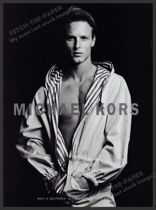 Michael Kors Men's Clothing 1990s Print Advertisement 1993 John Adams Fetch-the-Paper