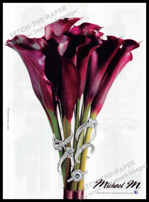 Michael M. Collection 2010s Magazine Print Advertisement 2013 Purple Calla Lily Michael M. Collection