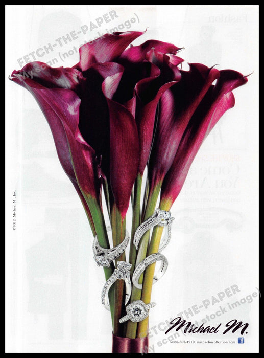 Michael M. Collection 2010s Magazine Print Advertisement 2013 Purple Calla Lily Michael M. Collection
