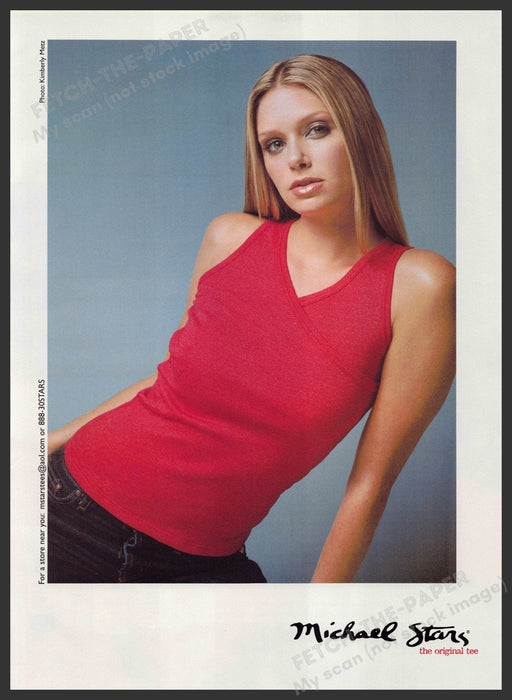 Michael Stars Original Tee 2000s Print Advertisement 2000 Model Arms Fetch-the-Paper