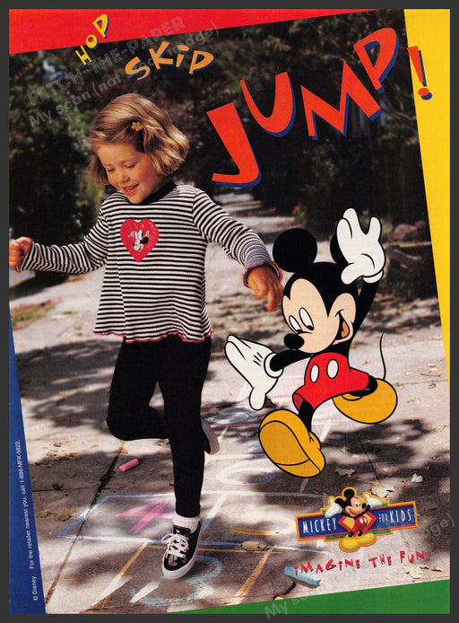 Mickey for Kids 1990s Print Advertisement 1997 Mouse Hopscotch Hop Skip Jump Mickey for Kids