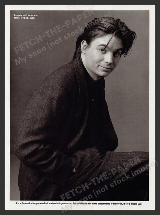 Mike Myers Actor for Gap 1990s Magazine Photo 1992 Fetch-the-Paper