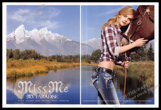 Miss Me Jeans 2010s Print Ad (2 pg) 2013 "My Paradise" Grand Teton Mountains Miss Me Jeans