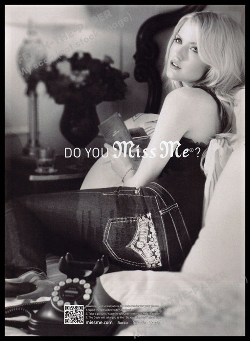 Miss Me Jeans 2010s Print Advertisement 2010 "Do you Miss Me?" Denim Blonde Fetch-the-Paper