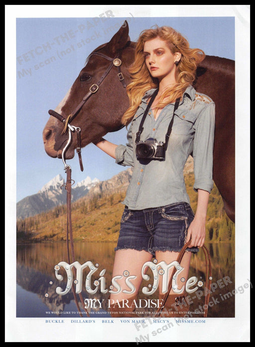 Miss Me Jeans 2010s Print Advertisement 2013 Horse Legs My Paradise Miss Me Jeans