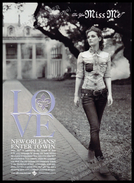 Miss Me Jeans 2010s Print Advertisement 2013 New Orleans LOVE Miss Me