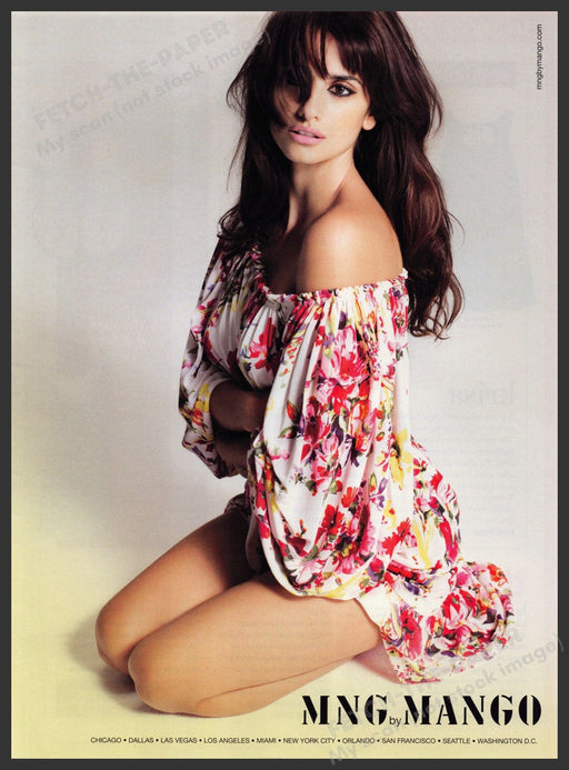 MNG by Mango Clothing Penelope Cruz 2000s Print Advertisement 2008 Legs Sexy Fetch-the-Paper