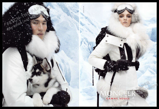 Moncler Gamme Rouge 2010s Print Advertisement (2 pages) 2013 Husky Puppy Moncler Gamme Rouge