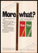 More Cigarettes 1970s Print Advertisement 1977 Long "More what?" More Cigarettes