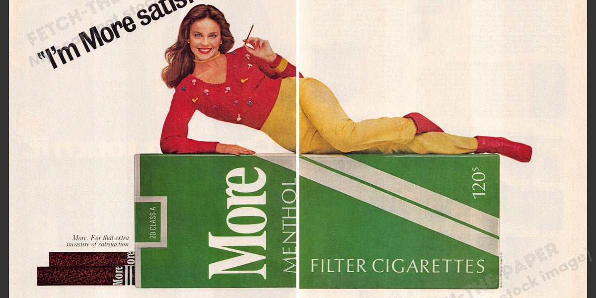More Menthol 1980s Magazine Print Ad (2 pages) 1981 