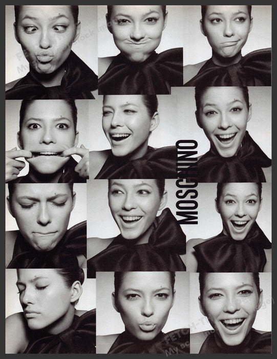 Moschino Clothing 2000s Print Advertisement Ad 2009 Model Many Faces Fetch-the-Paper