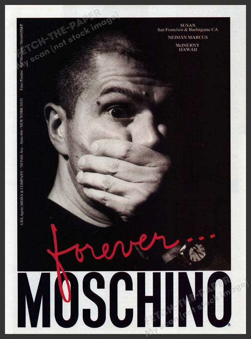 Moschino Forever Clothing 1990s Print Advertisement Ad 1995 Pandini Photo Fetch the Paper!