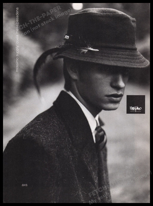 Mossimo Men's Hats 1990s Print Advertisement Ad 1997 Young Male Model Fetch the Paper!