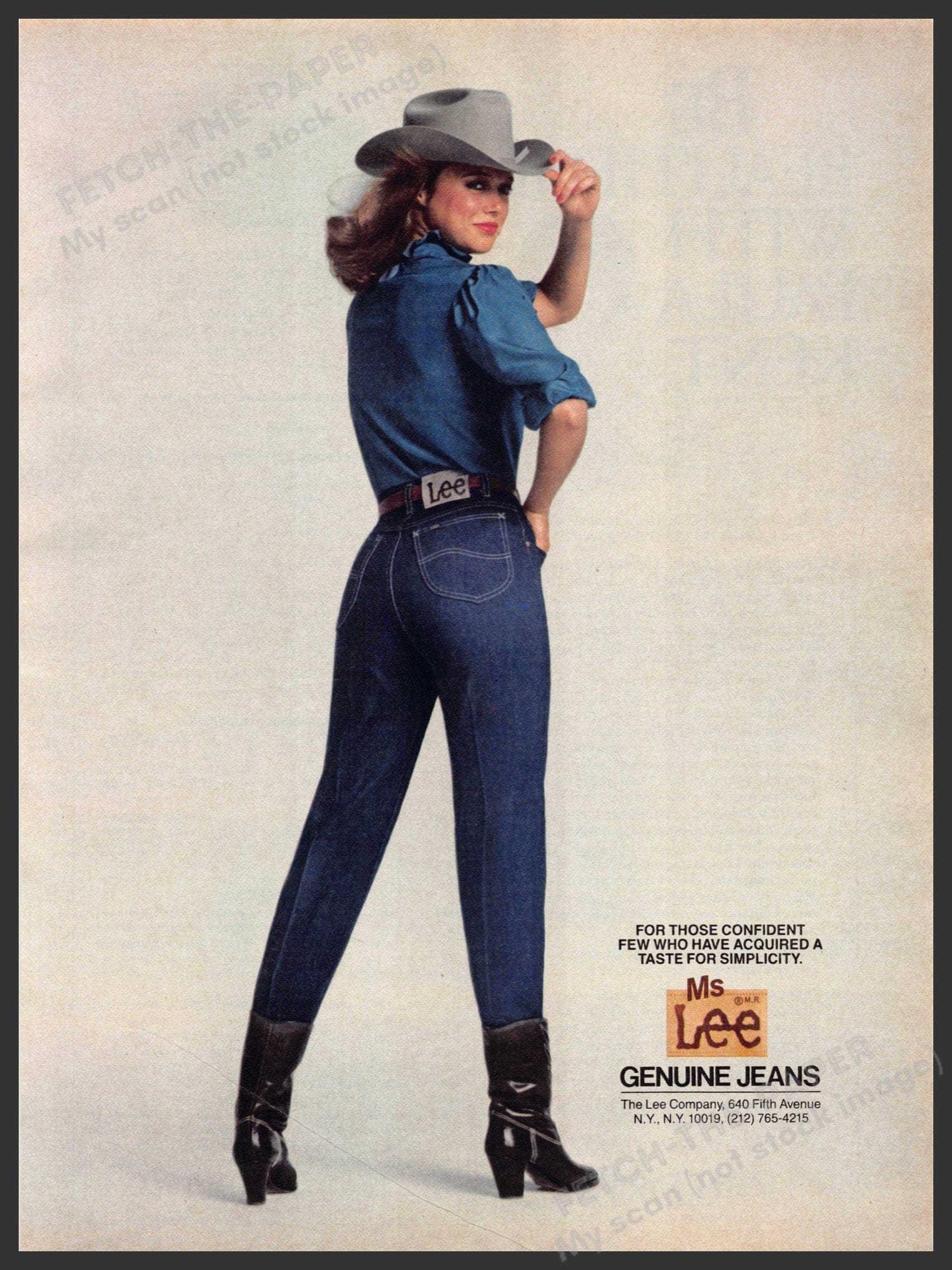 Ms Lee Jeans 1980s Print Advertisement 1981 Legs Girl Cowboy Hat Confi ...