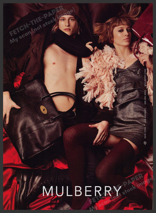 Mulberry Handbags 2000s Print Advertisement Ad 2008 Legs Stockings Fetch the Paper!