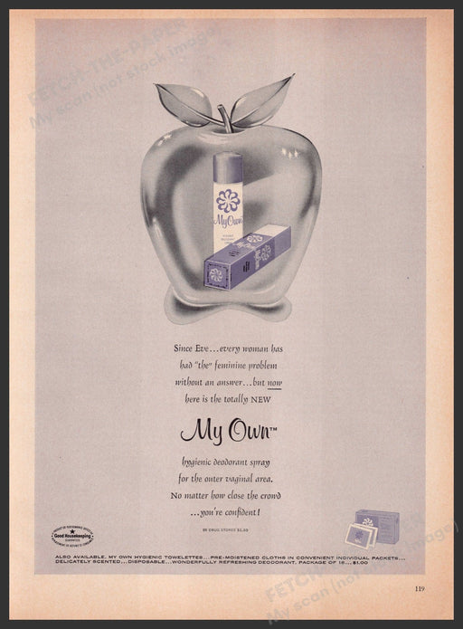 My Own Female Hygienic Deodorant Spray 1960s Print Advertisement Ad 1969 Fetch the Paper!