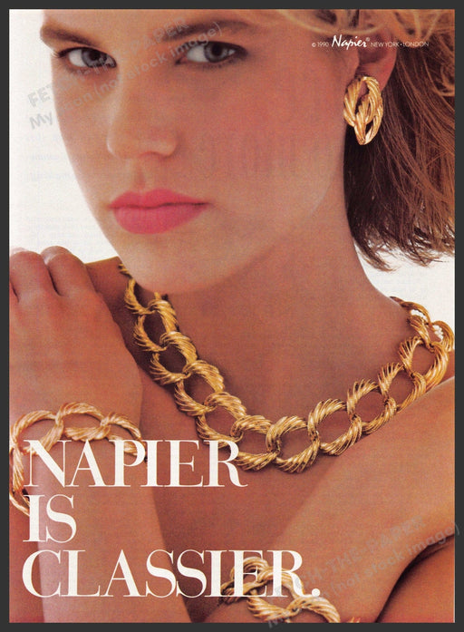 Napier Jewelry 1990s Print Advertisement 1990 "Napier is classier" Napier