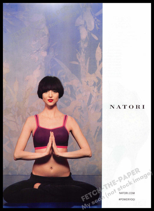 Natori 2010s Print Advertisement 2013 Yoga Clothing Girl Sitting Yoga Pose Natori