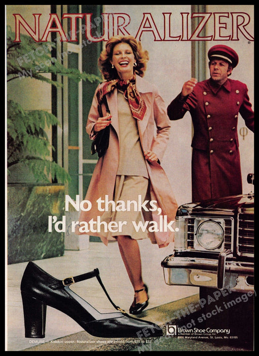 Naturalizer 1970s Magazine Print Ad 1976 Legs Working Woman Bell Hop City Naturalizer