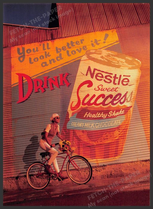 Nestle 1990s Print Advertisement 1995 Wall Billboard Sweet Success Shake Nestle