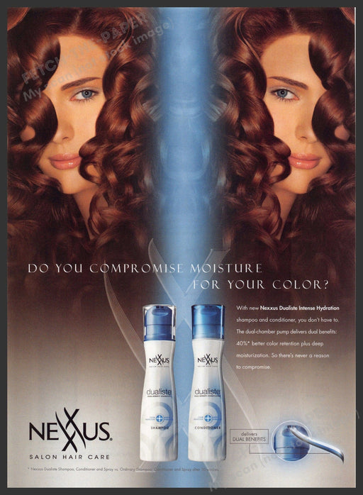 Nexxus Hair 2000s Print Advertisement 2009 Redhead Mirror Image Fetch-the-Paper