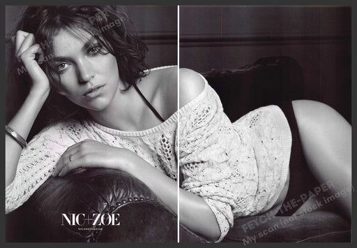 Nic + Zoe Arizona Muse 2010s Print Ad (2 page) 2013 Legs Beautiful Couch Fetch-the-Paper
