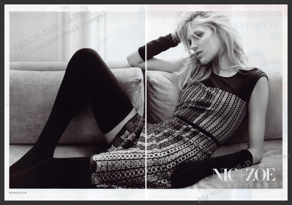 Nic+Zoe Clothing 2000s Print Advertisement Ad (2 pages) 2013 Legs Thigh Highs Fetch the Paper!