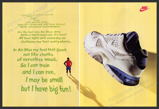 Nike Air Max Shoe 1990s Print Advertisement (2 Page) 1993 Poem Fetch-the-Paper