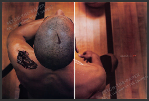 Nike Basketball Head Tattoo 2000s Print Advertisement Ad (2 pages) 2002 Fetch-the-Paper