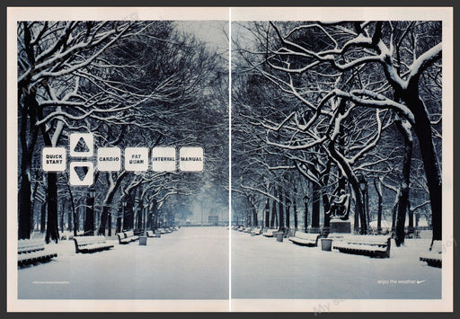 Nike "Enjoy the weather" 2000s Print Advertisement (2 page centerfold) 2002 Fetch-the-Paper