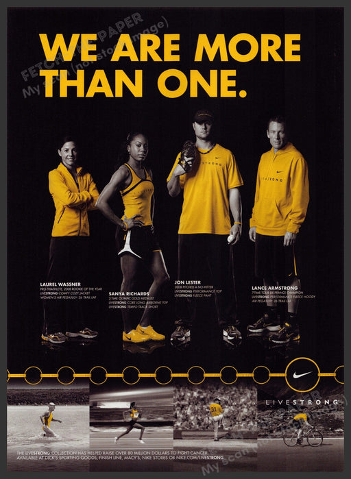 Nike Livestrong Lance Armstrong Athletes 2010s Print Advertisement 2010 Fetch-the-Paper
