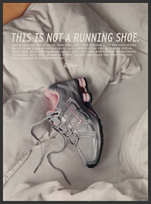 Nike Shox Turbo Running Shoe 2000s Print Advertisement 2004 Women Fetch-the-Paper