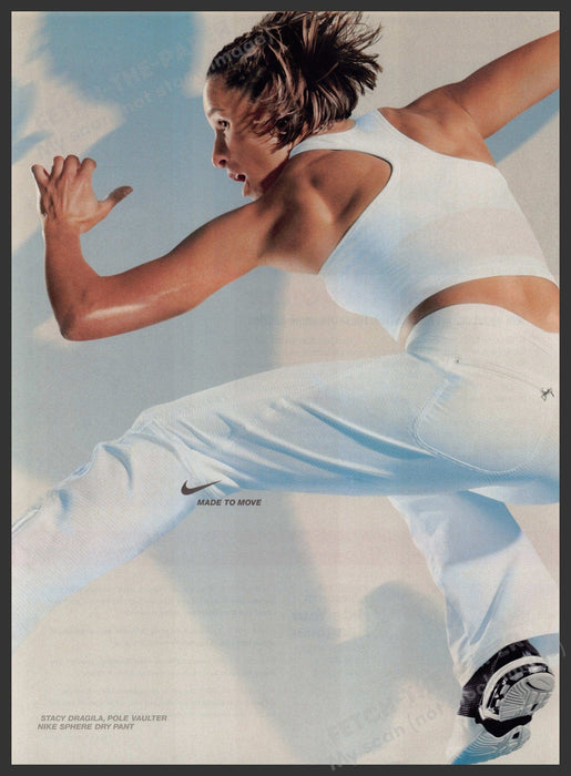 Nike Stacy Dragila Pole Vaulter Athlete 2000's Print Advertisement Ad 2004 Fetch the Paper!