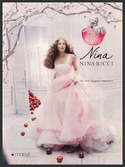 Nina Ricci 2000s Print Ad 2007 Magical Apples Tree Beautiful Model Pink Fetch-the-Paper