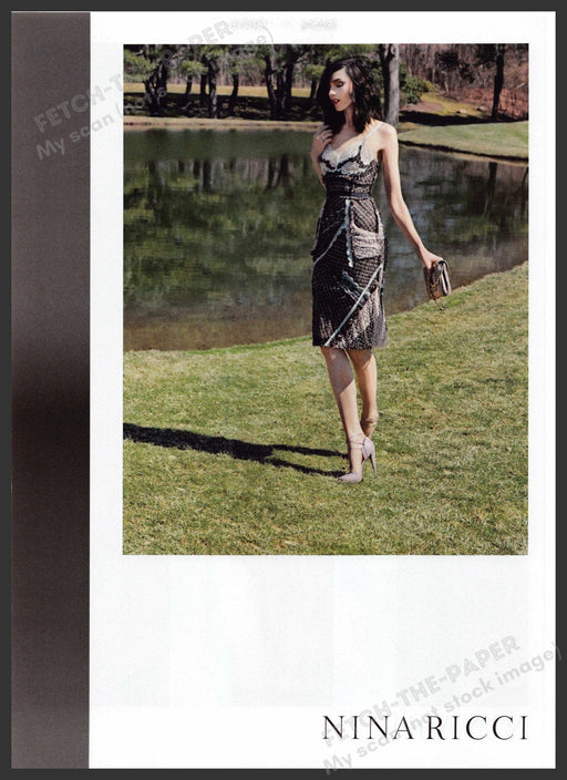 Nina Ricci 2010s Print Advertisement 2012 Legs Model Walking by a Pond Fetch-the-Paper