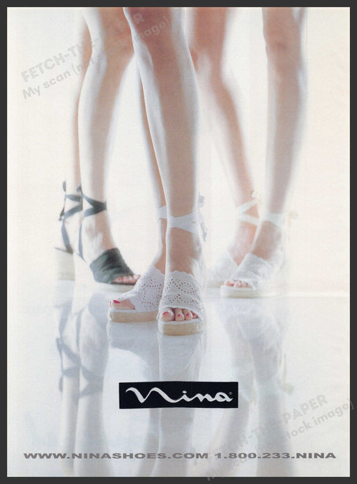 Nina Shoes 2000s Print Advertisement Ad 2003 Models Legs Sandals Fetch-the-Paper