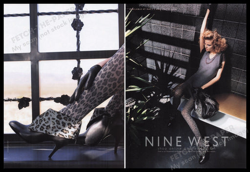 Nine West Handbags Shoes 2000s Print Advertisement (2 pages) 2009 Legs Fetch the Paper!