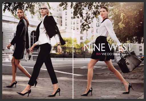 Nine West Shoes 2000s Print Advertisement Ad (2 pages) 2013 Legs Sexy Street Fetch the Paper!
