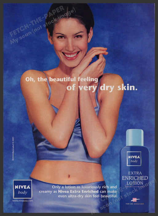 Nivea Body 2000s Print Advertisement 2001 Cute Girl Creamy Soft Skin Fetch-the-Paper