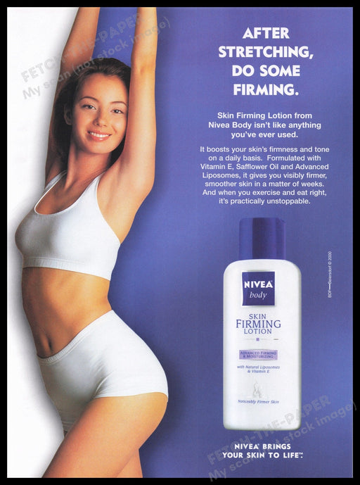 Nivea Firming Body 2000s Print Advertisement Ad 2000 Curves Cute Girl Fetch the Paper!