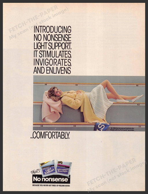 No Nonsense 1980s Magazine Print Advertisement 1986 Legs Stadium Bleechers No Nonsense