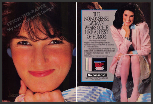 No Nonsense Colored Pantyhose Hosiery Legs 1987 Print Advertisement (2 Pages) No Nonsense