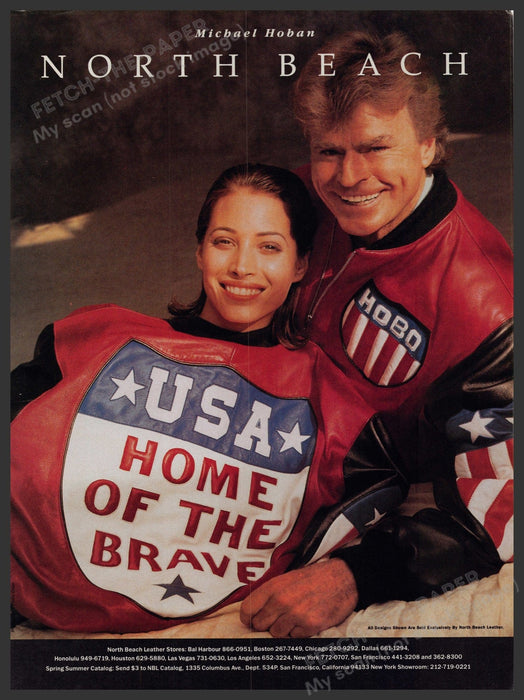 North Beach Leather Michael Hoban 1990s Print Advertisement Ad 1992 USA Fetch-the-Paper