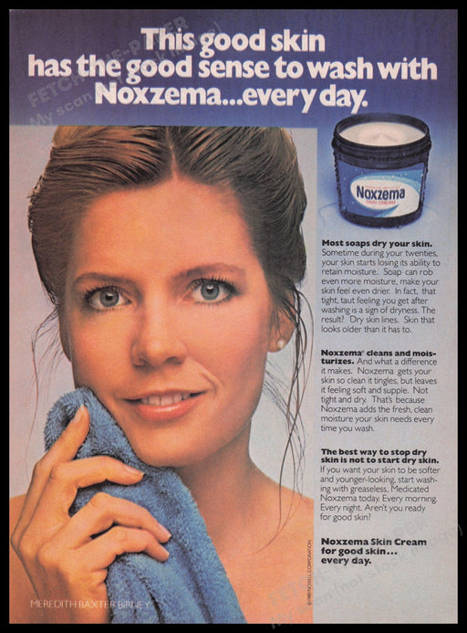 Noxzema Meredith Baxter Birney 1980s Print Advertisement Ad 1980 Fetch the Paper!