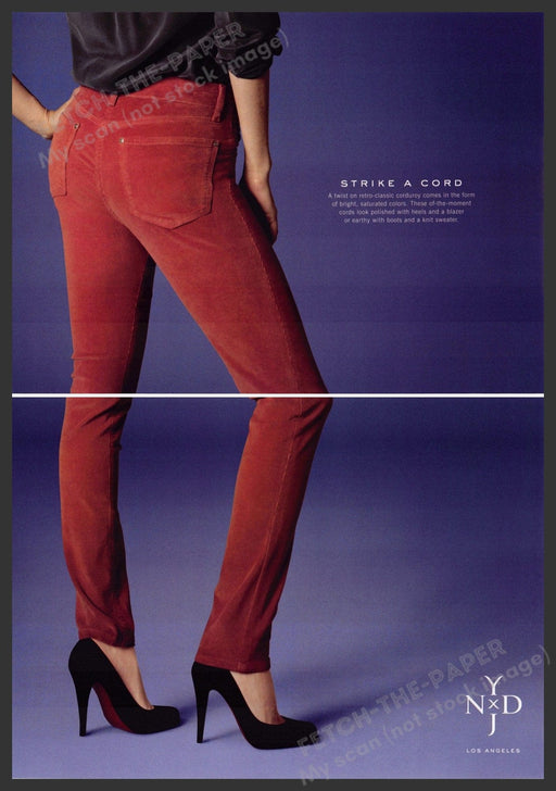 NYDJ Jeans 2010s Print Ad (2 page) 2012 Legs Heels Backside Fetch-the-Paper