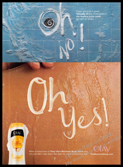 Olay 2010s Magazine Print Advertisement 2013 "Oh no! Oh yes!" Skin Shower Olay
