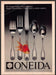 Oneida Classic Shell Flatware 1980s Print Advertisement 1983 Goldfish Fetch-the-Paper