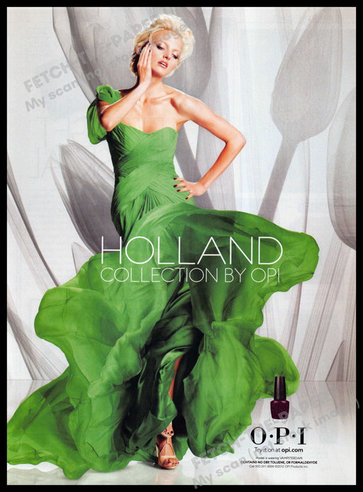 OPI 2010s Magazine Print Advertisement 2012 Holland Collection Tulip Green Dress OPI