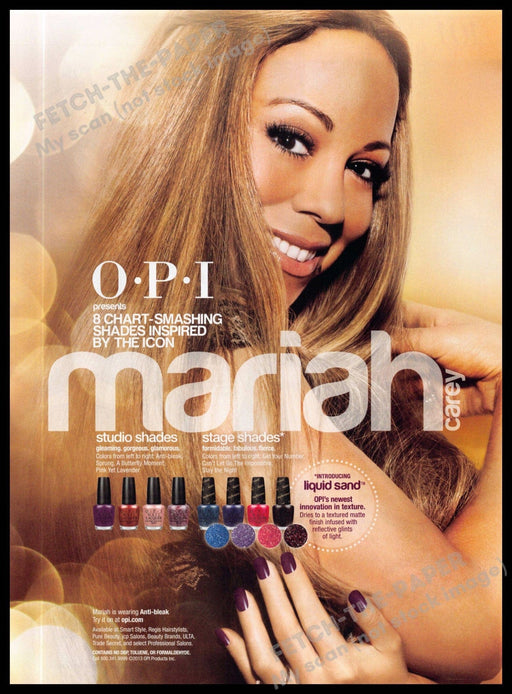OPI 2010s Magazine Print Advertisement 2013 Mariah Carey "Chart-smashing shades" OPI