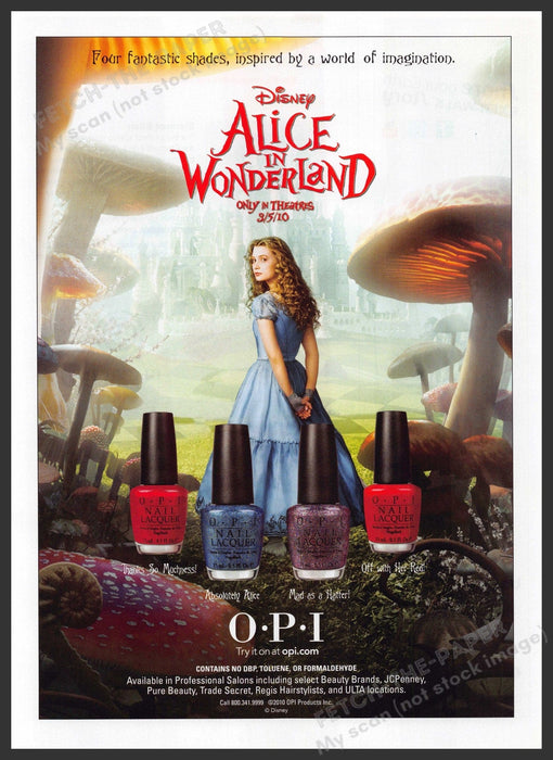OPI Nail Polish Disney Alice in Wonderland 2000s Print Advertisement 2005 OPI